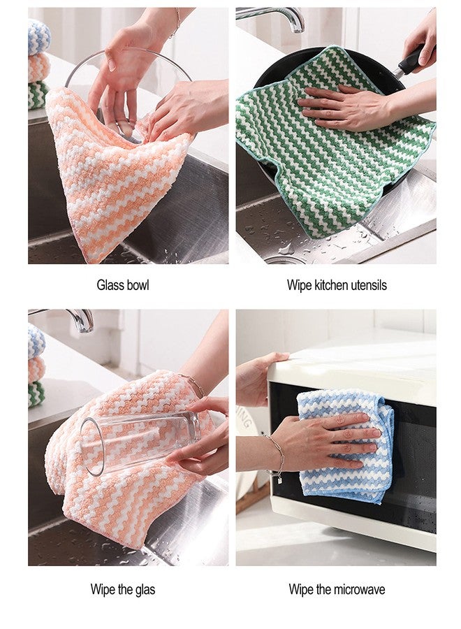 Orange Paper Cleaning Cloth,Coral Fleece Microfiber Dishcloth, Dish Washing Towels,Quick Dry Thicken Towel Rag Wipe for Kitchen & Bathroom 25cm* 25cm (Pack of 3) - Image 4